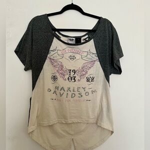 Harley-Davidson Black and Cream Tee